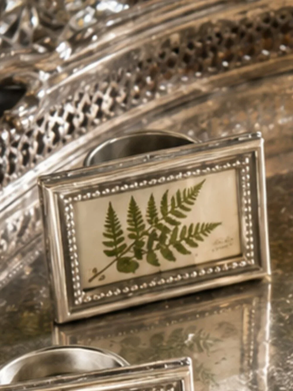 Set of 6 Vintage Silver Plated Place Card Holders Napkin Rings